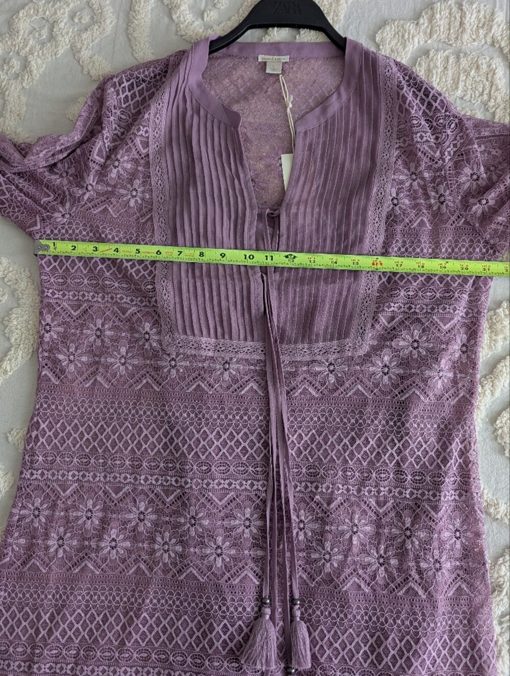 Sundance Maxine Lace Dress In Purple Large New Boho Prairie Romantic Festival - Picture 7 of 11
